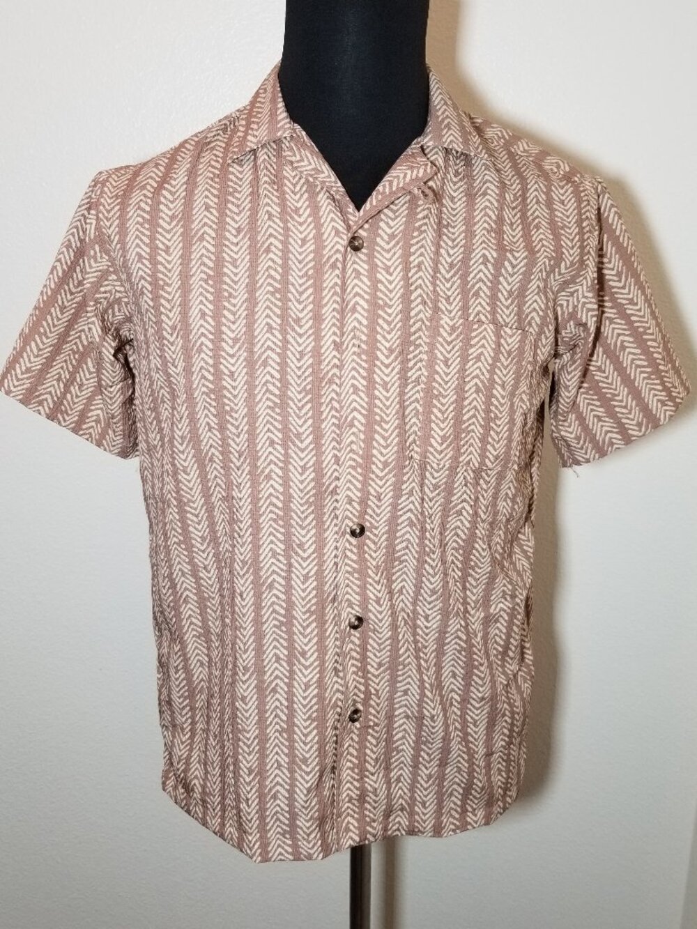 Sovereign‎ Code Boys L(14/16) Brown Tribal Print Short Sleeve Button Up NWT